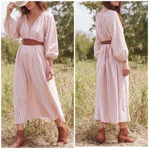 THE GREAT The Derby Sunset Stripe Midi Dress Sz 2 (8-10)